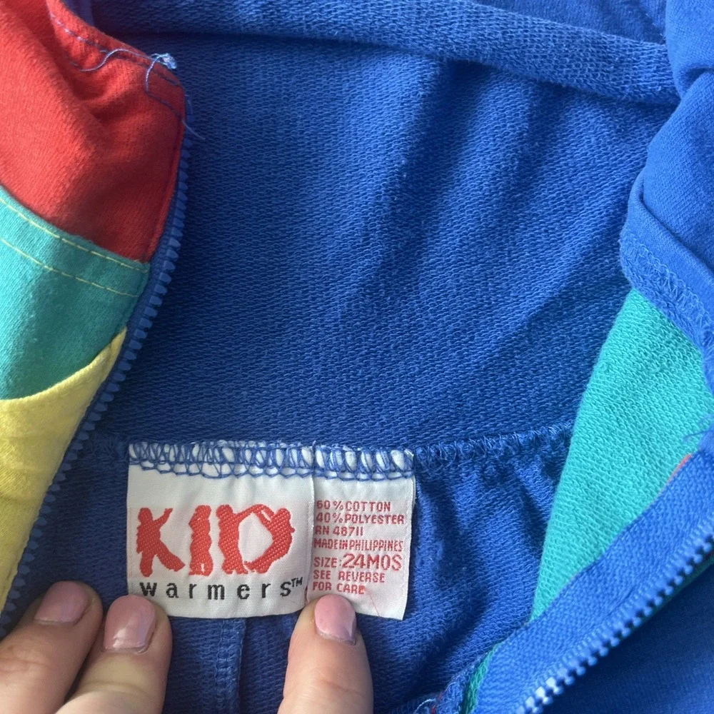 Vintage Y2K 1990's Color Block Overalls. Romper. 24 Months Toddler.